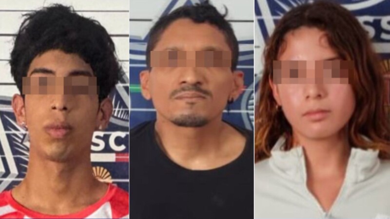 Dos hombres y una mujer detenidos por narcomenudeo en Villas del Sol en Cancún