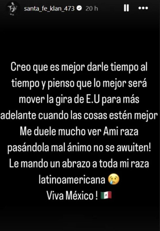 Santa Fe Klan suspende gira en EE.UU. en apoyo a migrantes latinoamericanos