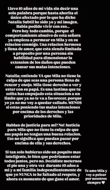 Sergio Mayer Mori acusa a Natália Subtil de impedirle ver a su hija