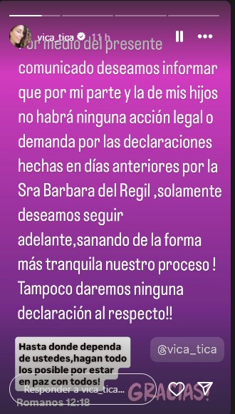 Vica Andrade no tomará acciones legales contra Bárbara de Regil