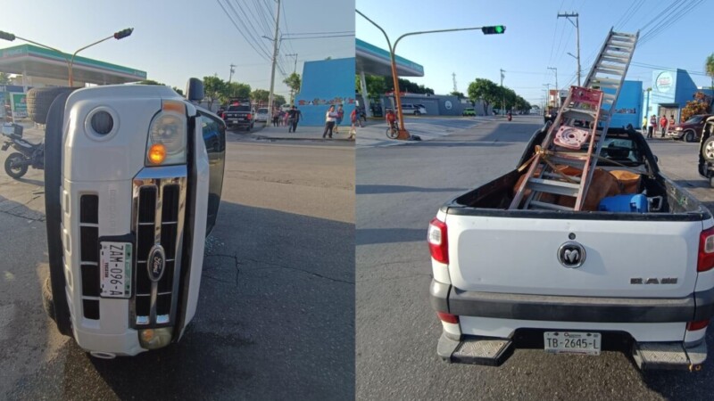 Aparatoso accidente en Cancún sin lesionados