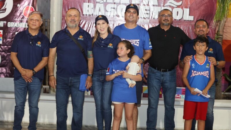 Atenea Gómez Ricalde inaugura la Liga Maya de Básquetbol en Isla Mujeres