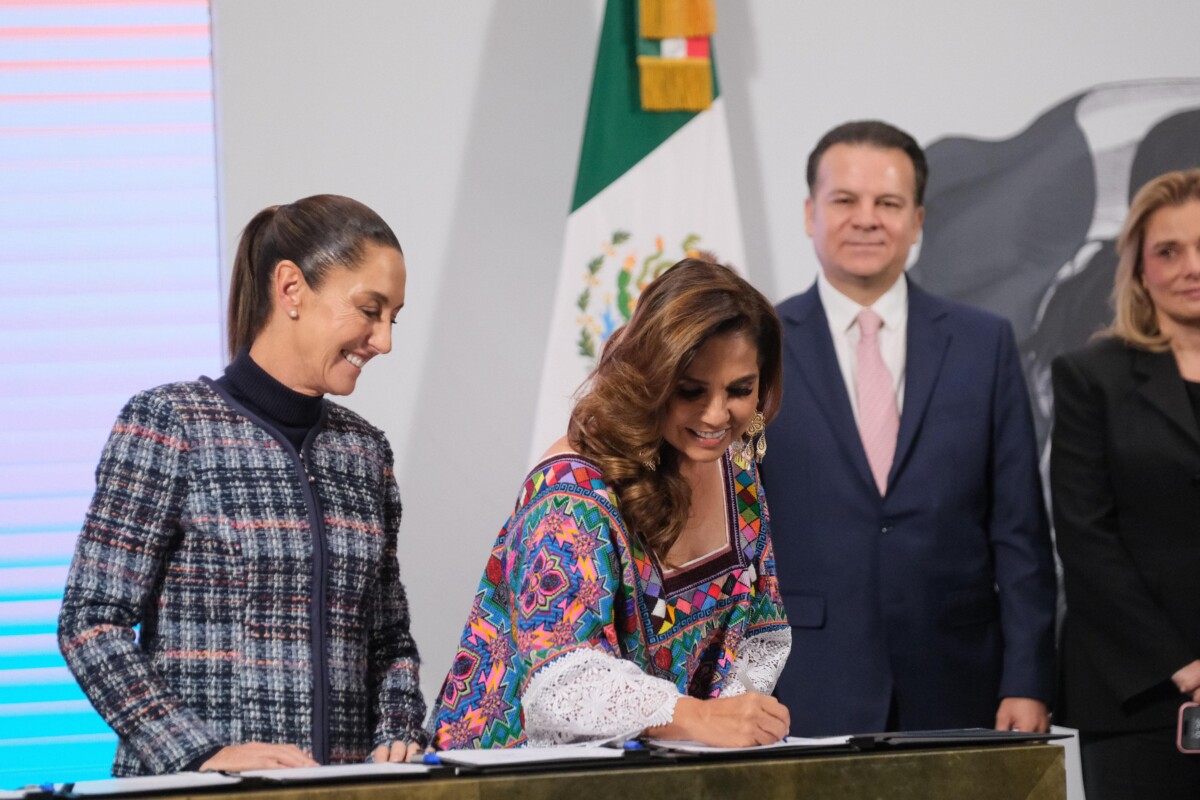 Encabeza la presidenta Claudia Sheinbaum, el secretario de Economía Marcelo Ebrard y la gobernadora Mara Lezama, la Firma de Carta de Intención que permitirá un nuevo modelo económico más justo, incluyente y competitivo.