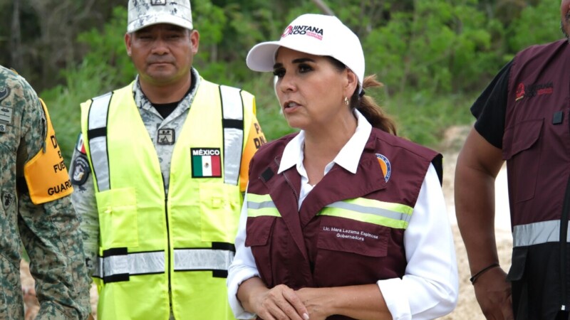 Supervisa Mara Lezama paso provisional construido en menos de 48 horas, en el tramo Altos de Sevilla-Huatusco