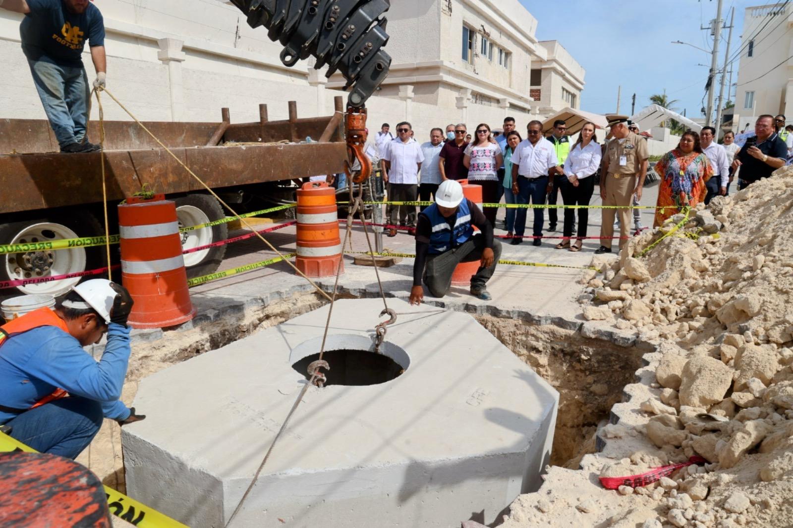 La presidenta municipal de Isla Mujeres encabezó el banderazo de inicio de la primera etapa de la obra de conversión en la avenida Guerrero.