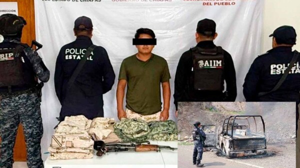 Cae presunto miembro de comando que asesinó y calcinó a 5 policías en Chiapas