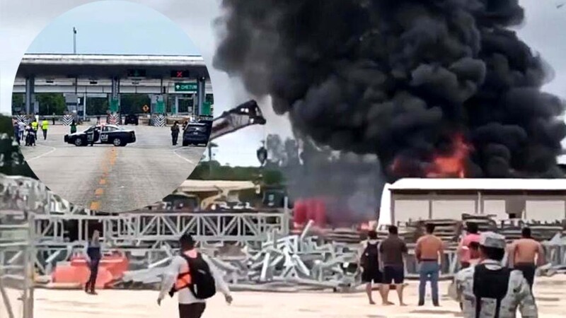 Genera alarma explosión de pipa en campamento del Tren Maya de Felipe Carrillo Puerto