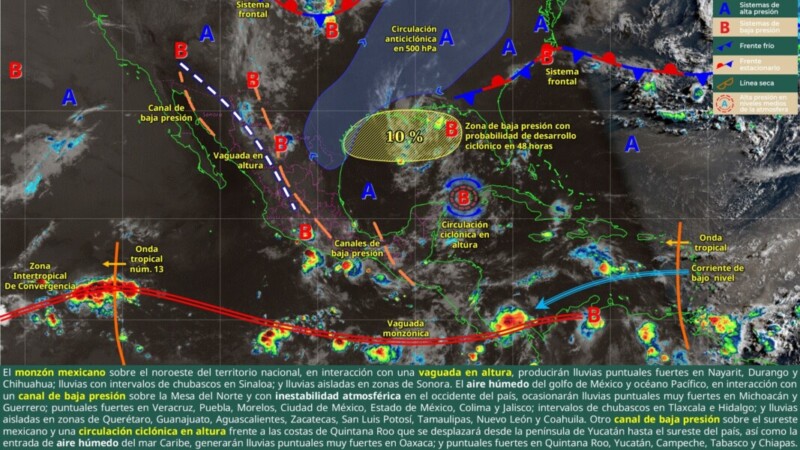 Pronóstico del clima en Quintana Roo para hoy jueves 24 de julio 2025