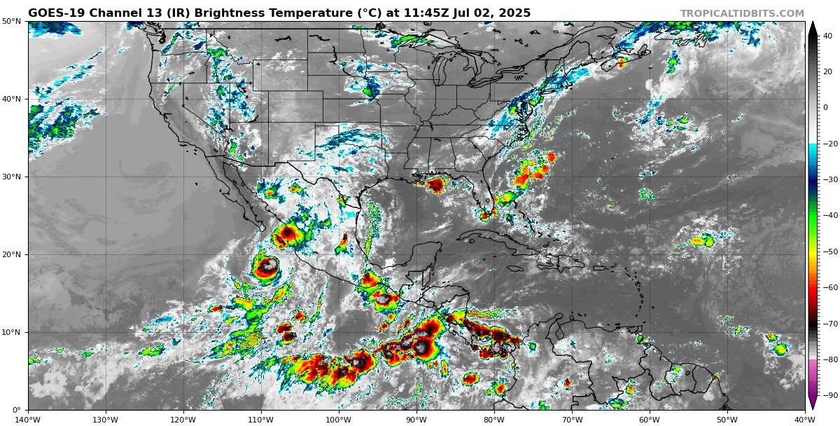Pronóstico del clima en Quintana Roo para hoy miércoles 2 de julio 2025; ambiente caluroso; cielo parcialmente nublado con chubascos,