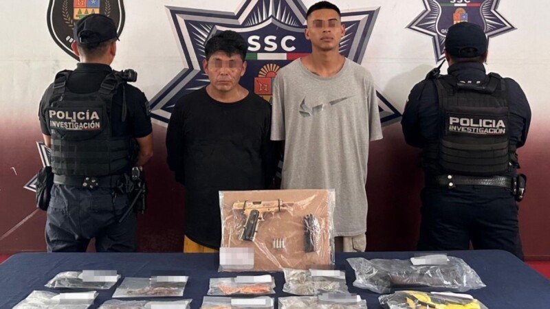 Aseguran a presuntos narcomenudistas en la colonia Tres Reyes de Cancún