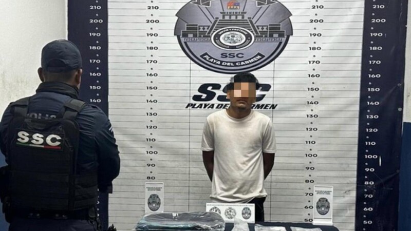Detienen a presunto narcomenudista en la colonia Ejido de Playa del Carmen