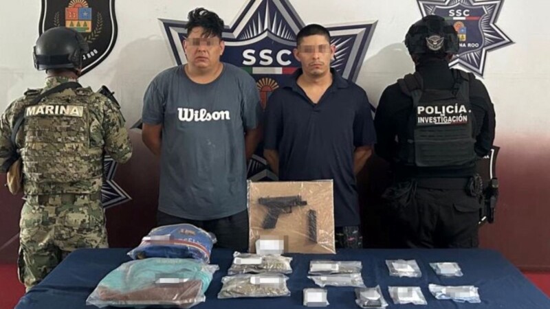 Atrapan in fraganti a dos presuntos narcomenudista en Cancún