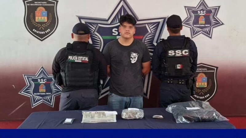 Detienen a presunto narcomenudista en la Supermanzana 94 de Cancún