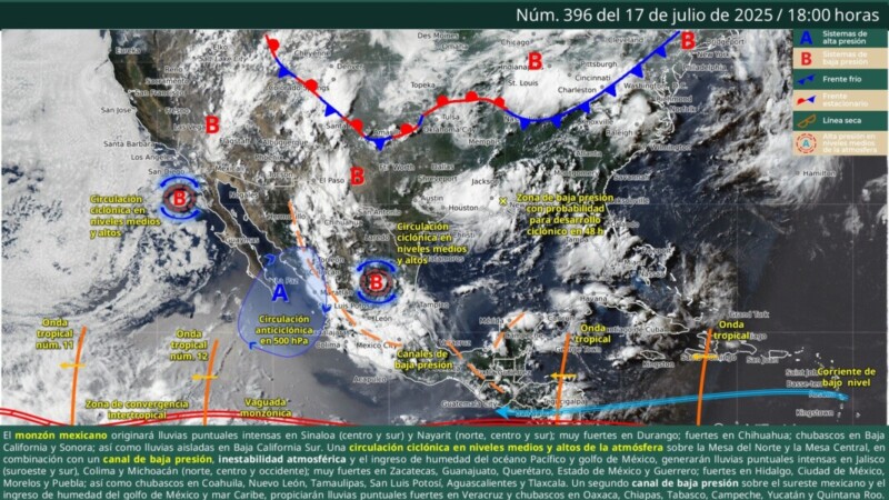Pronóstico del clima en Quintana Roo para hoy viernes 18 de julio 2025