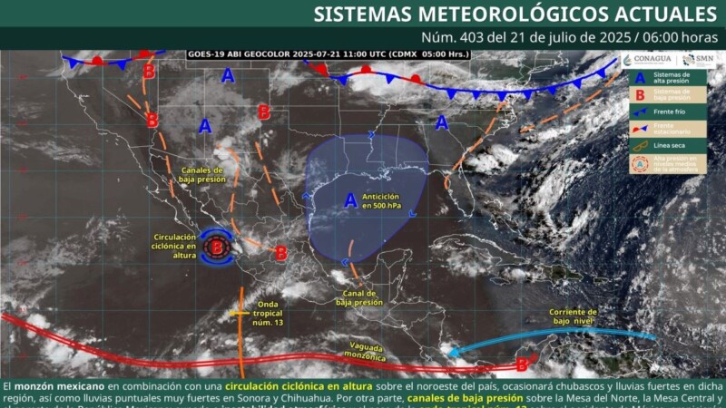 Pronóstico del clima en Quintana Roo para hoy lunes 21 de julio 2025