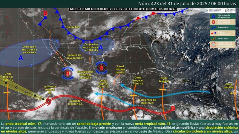 Pronóstico del clima en Quintana Roo para hoy jueves 31 de julio 2025