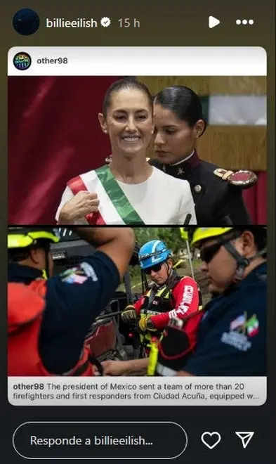 Billie Eilish reconoce apoyo de Claudia Sheinbaum a Texas tras inundaciones