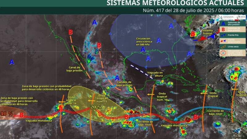 Pronóstico del clima en Quintana Roo para hoy lunes 28 de julio 2025