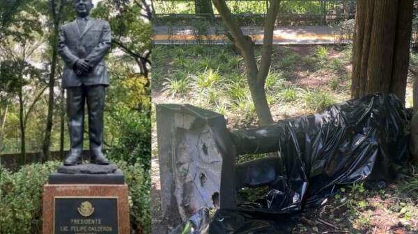 Derriba árbol estatua de Calderón en Los Pinos