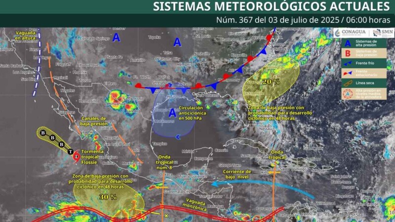 Pronóstico del clima en Quintana Roo para hoy jueves 3 de julio del 2025