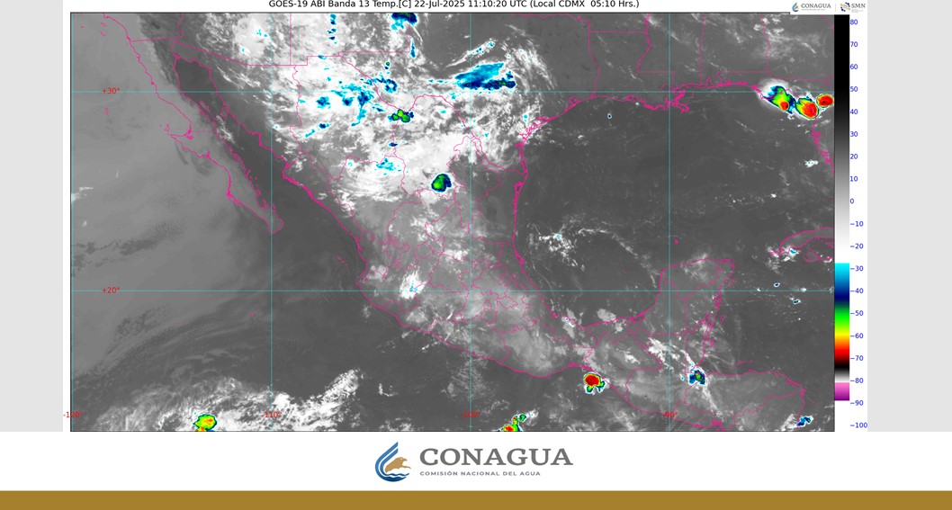 Pronóstico del clima en Quintana Roo para hoy martes 22 de julio 2025; por la mañana, cielo despejado a medio nublado y ambiente cálido.