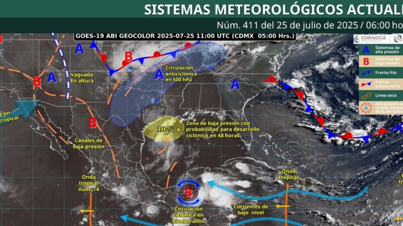 Pronóstico del clima en Quintana Roo para hoy viernes 25 de julio 2025
