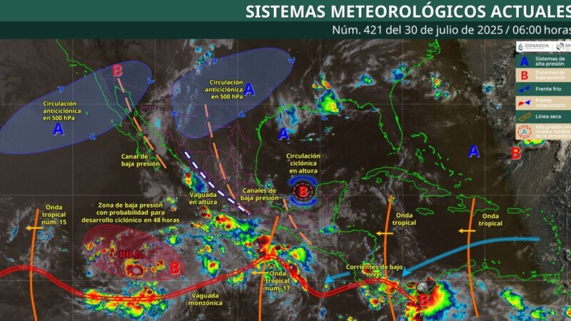 Pronóstico del clima en Quintana Roo para hoy miércoles 30 de julio 2025