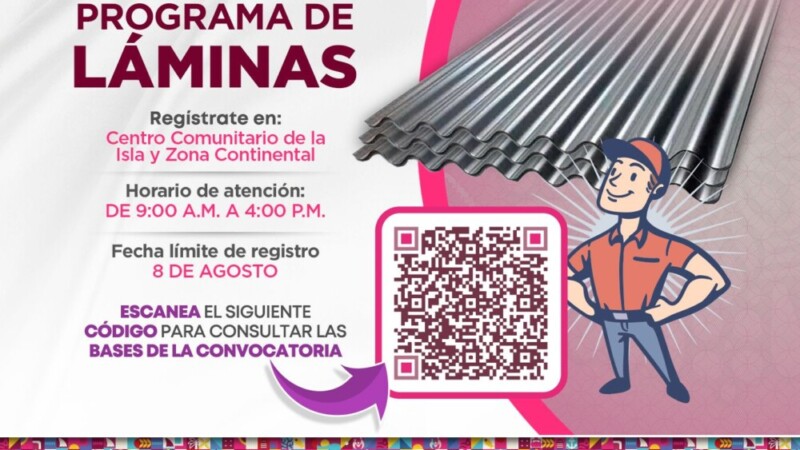 Gobierno Municipal lanza convocatoria del nuevo Programa de Láminas para apoyar a familias en situación de vulnerabilidad