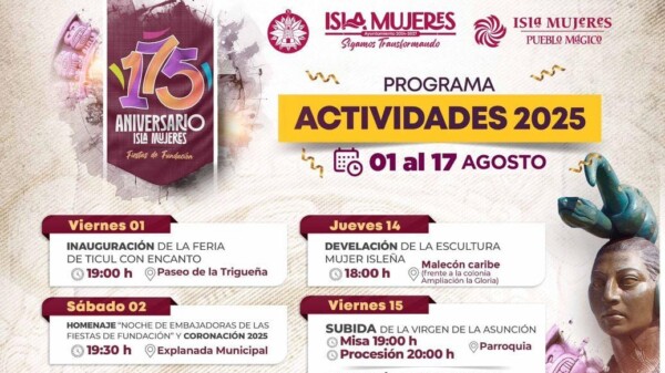 Isla Mujeres se prepara para celebrar con alegría sus 175 años de historia con las Fiestas de Fundación 2025