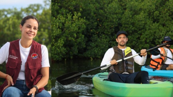 Ana Paty Peralta y voluntarios cumplen con limpieza de manglar en Laguna Nichupté