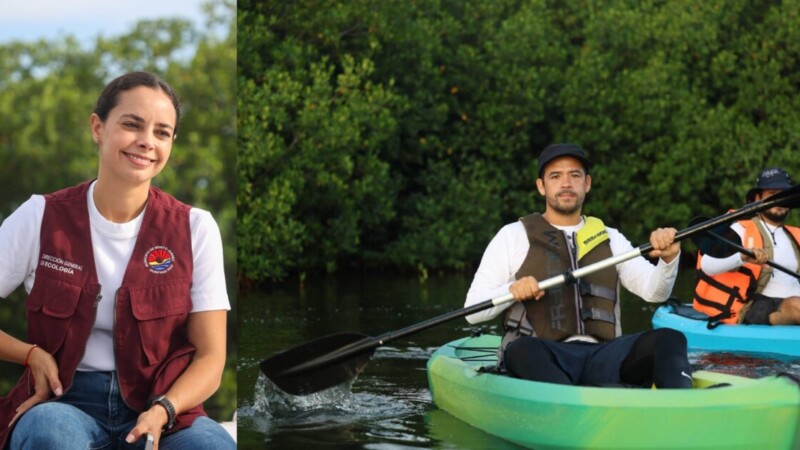Ana Paty Peralta y voluntarios cumplen con limpieza de manglar en Laguna Nichupté