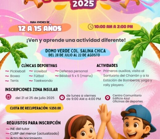 Invita Isla Mujeres a jóvenes a sumarse a los cursos “Actívate en Verano 2025”
