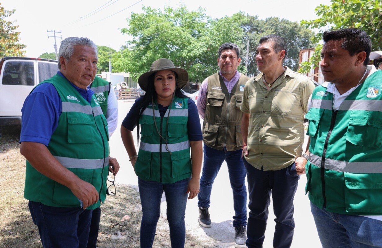 Supervisa Blanca Merari acciones de limpieza en la colonia La Fe; constató la instalación de alumbrado público, limpieza de pozos de absorción y areneros.