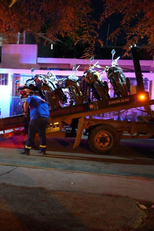 Recuperan motos robadas durante operativo en las rodadas en Cancún; se revisaron 40 unidades de las cuales 16 presentaban irregularidades.
