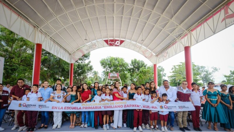 Mara Lezama entrega domo escolar en Xul-Ha, tras 63 años de abandono