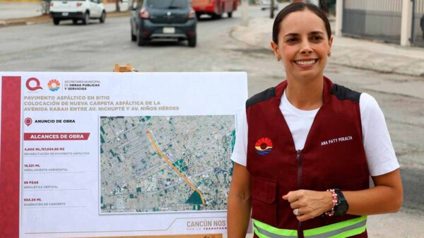 Anuncia Ana Paty Peralta histórica inversión en la rehabilitación de la avenida Kabah