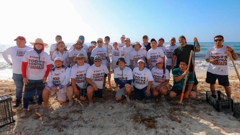 Ana Paty Peralta refuerza estrategia "Todos contra el sargazo" con acciones integrales en los 12 kilómetros de costa