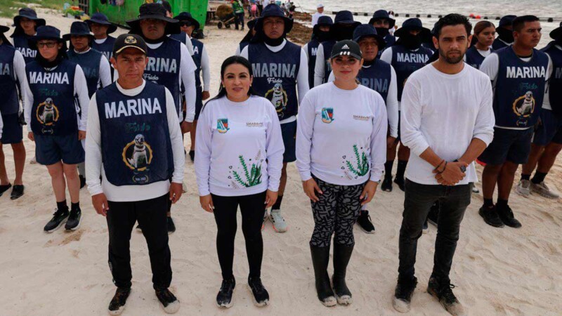 Agradece Blanca Merari a servidores públicos y personal de la Armada que colaboró en nueva jornada de "Todos Contra el Sargazo"