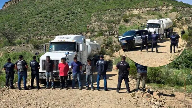 Caen cinco "huachicoleros" en Coahuila con 44 mil litros de combustible