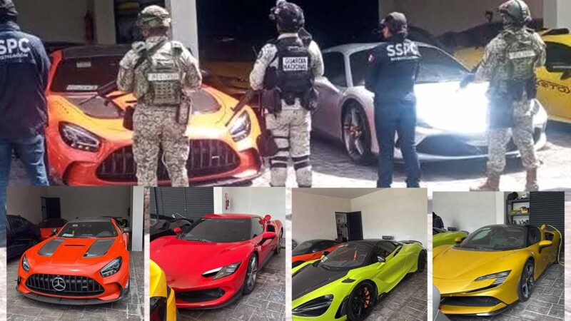 Autoridades aseguran lote de autos de lujo en Mérida con valor de 100 millones de pesos