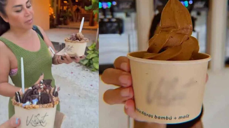 El helado también se gentrificó, influencer paga mil pesos por dos bolas en Tulum