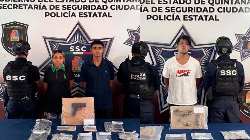 Cae en Cancún trío de presuntos narcomenudistas durante patrullajes preventivos