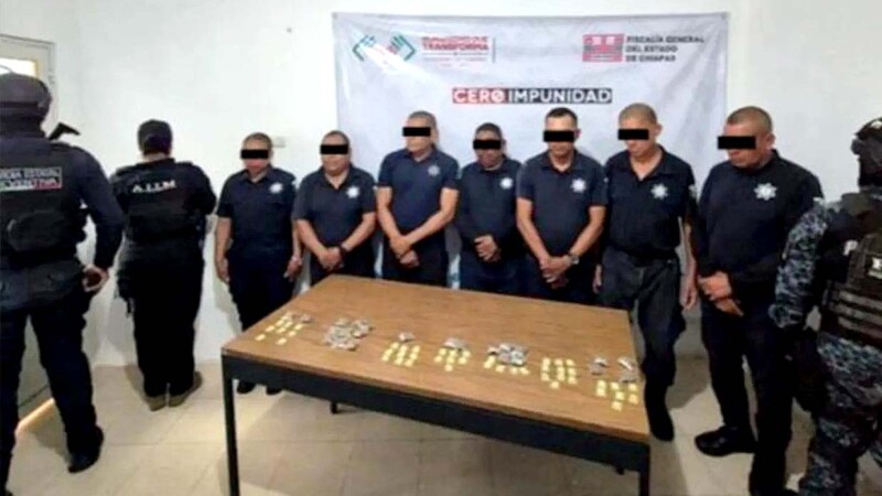 Capturan a siete policías en Chiapas por presunto narcomenudeo