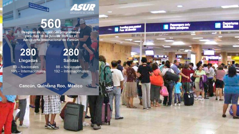 Se mantiene Aeropuerto de Cancún en 560 vuelos durante fin de semana