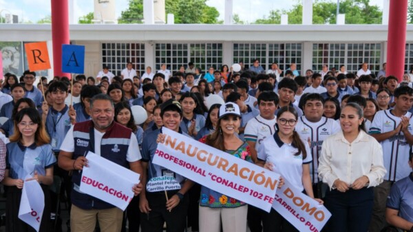 Entrega Mara Lezama un nuevo domo, en el Conalep 102 ‘Felipe Carrillo Puerto’, para el bienestar de más de 550 estudiantes