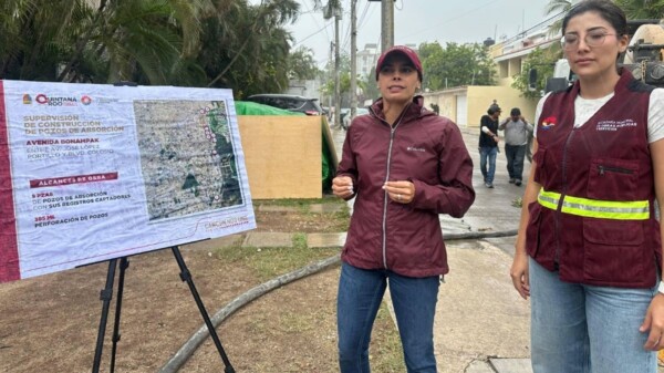 Ana Paty Peralta: 40% de avance en pozos de absorción en avenida Bonampak