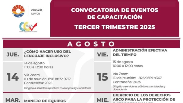 Mantiene Gobierno de Benito Juárez oferta mensual de cursos gratuitos