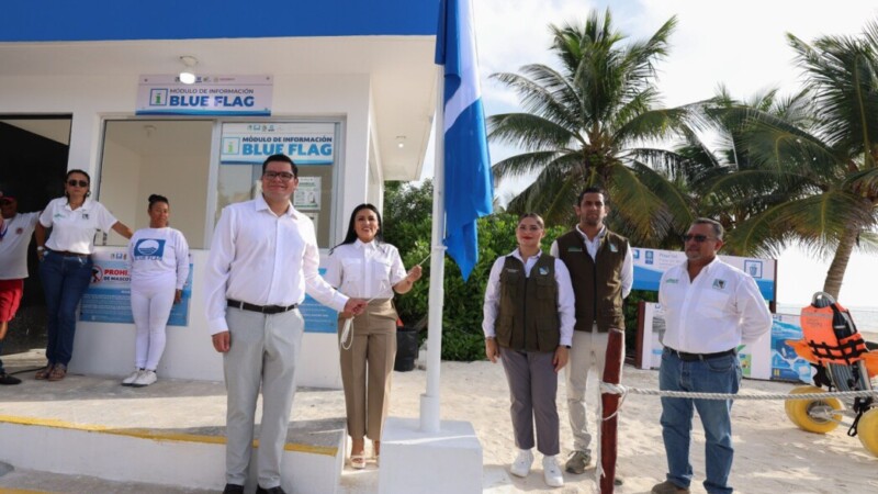 Con orgullo izamos nuevamente la bandera Blue Flag en playa sol y ventana al mar: Blanca Merari 