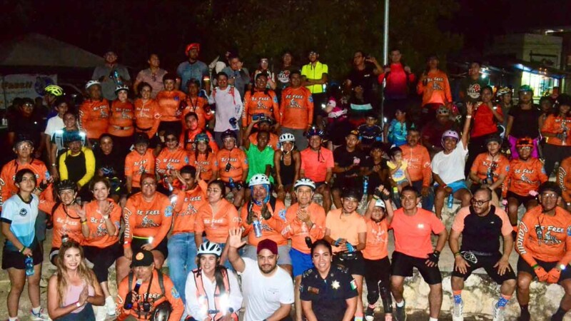 Mas de 100 ciclistas se suman a la tercera edición de "Rodando Cancún, Rodada por la Paz"