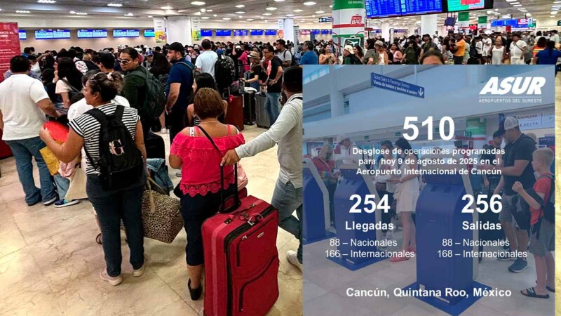Registra Aeropuerto de Cancún 43 vuelos menos este sábado